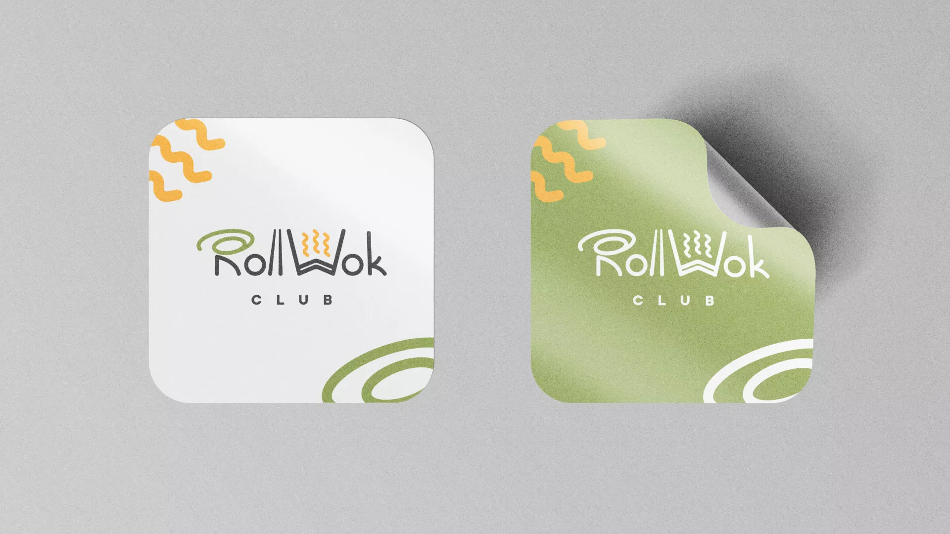 Разработка логотипа и фирменного стиля суши-бара «Roll Wok Club» в Краснознаменске